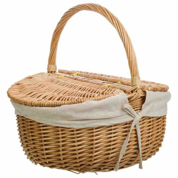 Cesta de Picnic Alexandra House Living Mimbre Madera de sauce 32 x 37 x 41 cm Natural 4