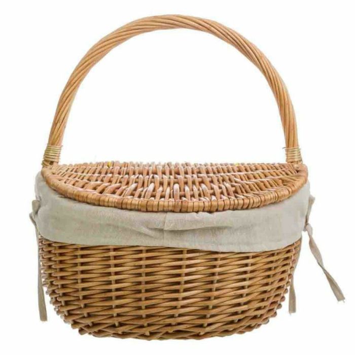 Cesta de Picnic Alexandra House Living Mimbre Madera de sauce 32 x 37 x 41 cm Natural 2