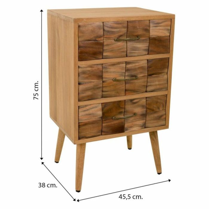 Cajonera Alexandra House Living Natural Madera de Paulonia 75 x 38 x 45 cm 1