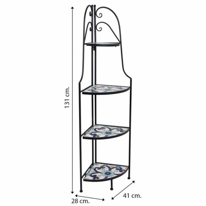 Estantería de Esquina Alexandra House Living Hierro Forja Azulejo 28 x 131 x 41 cm 1