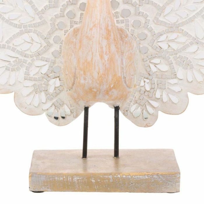 Figura Decorativa Alexandra House Living Natural Vidrio Madera MDF Pavo real 53 x 12 x 46 cm 1