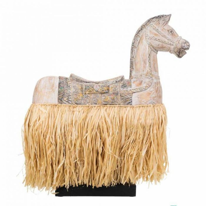 Figura Decorativa Alexandra House Living Madera Algas marinas Caballo 58 x 17 x 44 cm 3