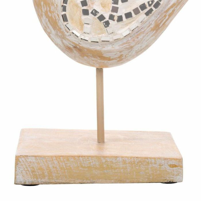 Figura Decorativa Alexandra House Living Blanco Natural Madera Vidrio Pájaro 26 x 12 x 30 cm 1