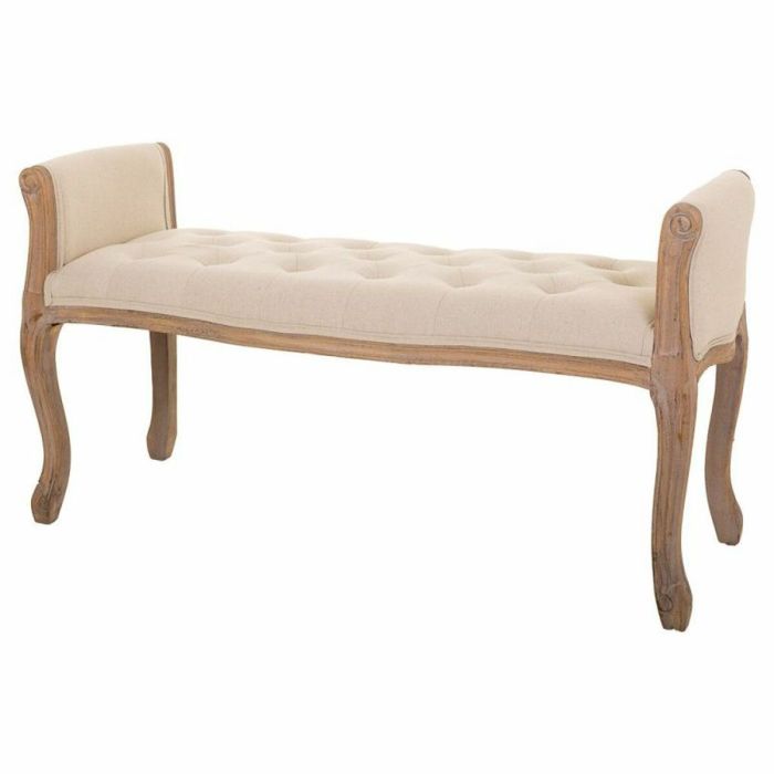 Banqueta Alexandra House Living Crema Madera de caucho 48 x 60 x 113 cm 5