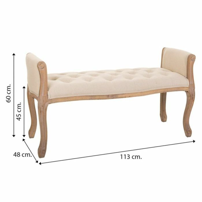 Banqueta Alexandra House Living Crema Madera de caucho 48 x 60 x 113 cm 1