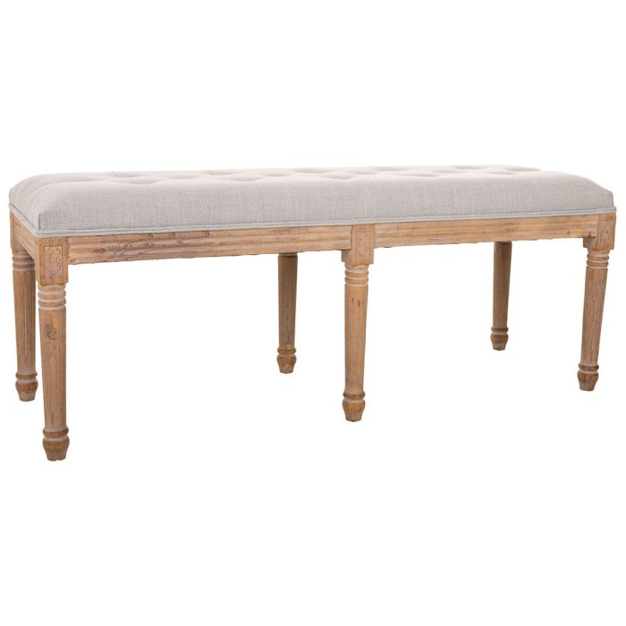 Banqueta Alexandra House Living Crema Madera de caucho 41 x 48 x 122 cm