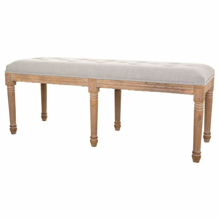 Banqueta Alexandra House Living Crema Madera de caucho 41 x 48 x 122 cm 3