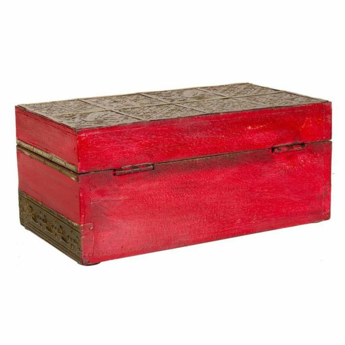 Caja-Joyero Alexandra House Living Rojo Latón Madera de mango Madera MDF 11 x 9 x 20 cm 2