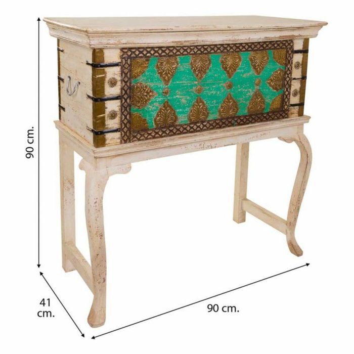 Baúl Alexandra House Living Madera de mango 41 x 90 x 90 cm 3