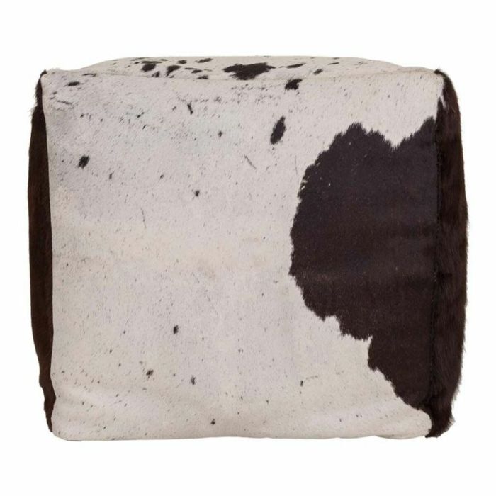 Puff Alexandra House Living Blanco Negro Cuero 40 x 40 x 40 cm 4