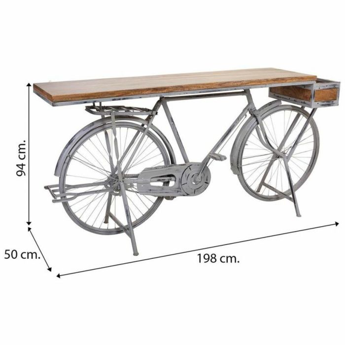 Recibidor Alexandra House Living Bike Plateado Madera Hierro 50 x 94 x 198 cm 1