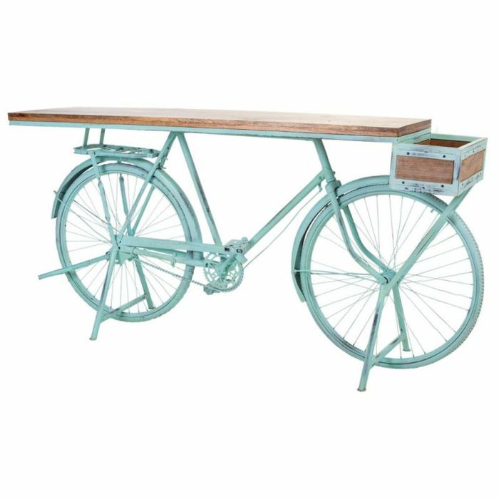 Recibidor Alexandra House Living Bike Turquesa Madera Hierro 50 x 94 x 198 cm 6