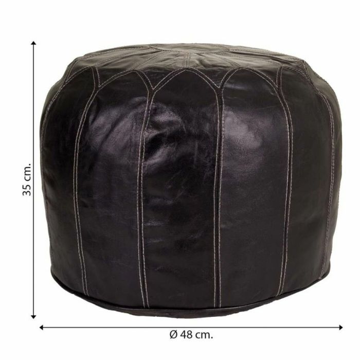 Puff Alexandra House Living Negro Cuero 48 x 35 x 48 cm 1