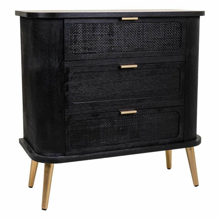 Cómoda Alexandra House Living Negro Madera MDF 35 x 81 x 80 cm