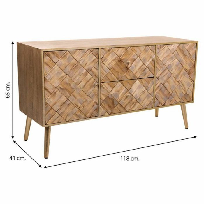 Cómoda Alexandra House Living Marrón Madera de Paulonia 41 x 65 x 118 cm 5