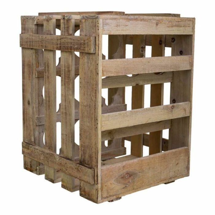 Botellero Alexandra House Living Natural Madera de abeto 32 x 43 x 33 cm 9 botellas Caja 4