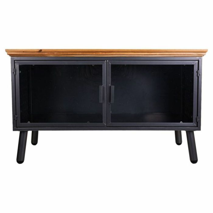 Mueble Auxiliar Alexandra House Living Marrón Negro Gris Vidrio Hierro Madera de abeto 42 x 55 x 94 cm 6