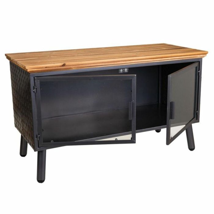 Mueble Auxiliar Alexandra House Living Marrón Negro Gris Vidrio Hierro Madera de abeto 42 x 55 x 94 cm 5