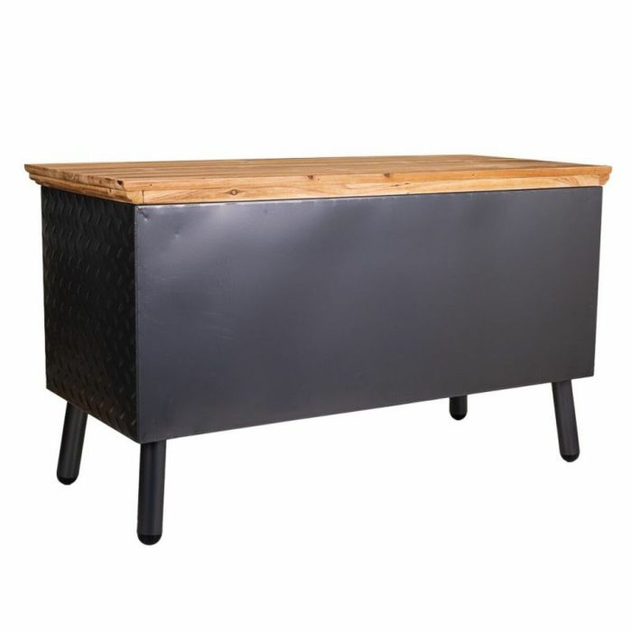 Mueble Auxiliar Alexandra House Living Marrón Negro Gris Vidrio Hierro Madera de abeto 42 x 55 x 94 cm 4