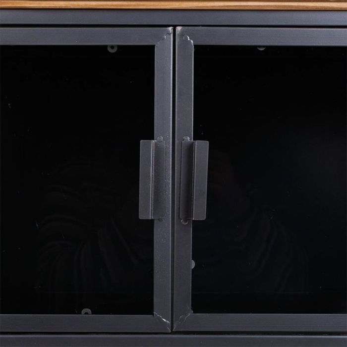 Mueble Auxiliar Alexandra House Living Marrón Negro Gris Vidrio Hierro Madera de abeto 42 x 55 x 94 cm 2