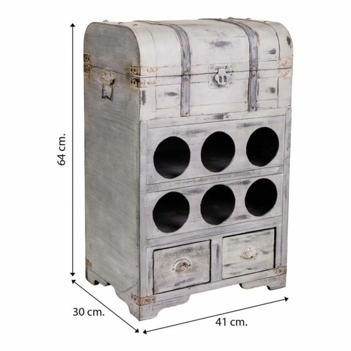 Botellero Alexandra House Living PVC Madera Metal 30 x 64 x 41 cm Baúl 2