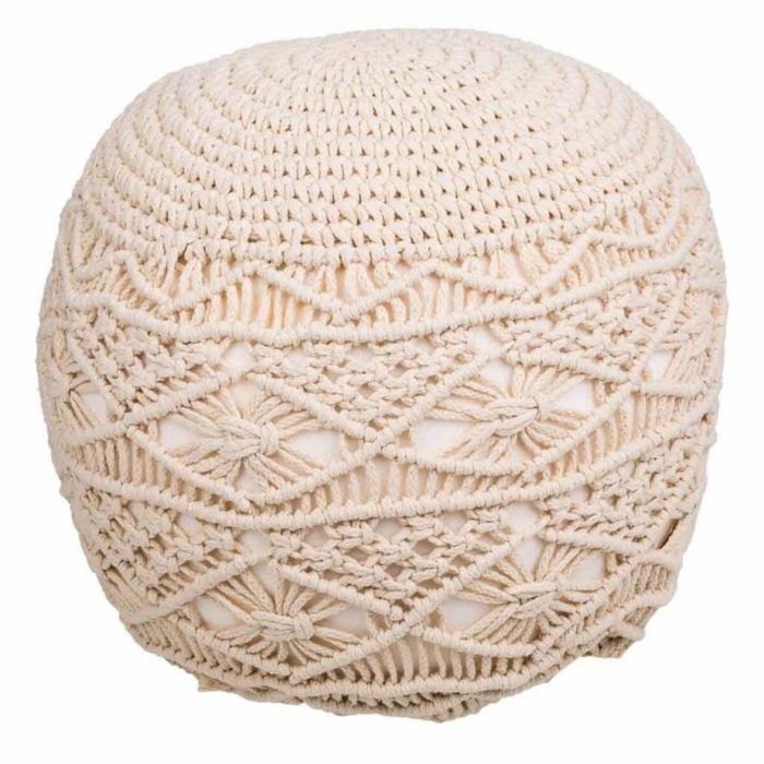 Puff Alexandra House Living Crema Poliestireno 45 x 40 x 45 cm