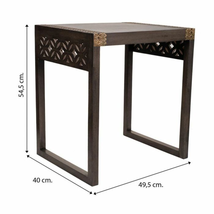 Mesa auxiliar Alexandra House Living Gris Dorado 40 x 54 x 49 cm 1