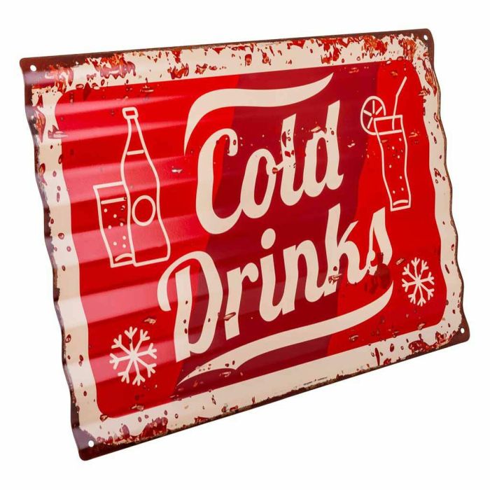 Placa de Pared Alexandra House Living Cold Drink Hierro 59 x 1 x 40 cm