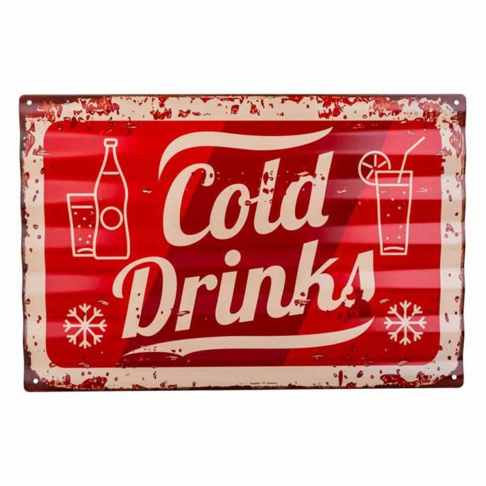 Placa de Pared Alexandra House Living Cold Drink Hierro 59 x 1 x 40 cm 5