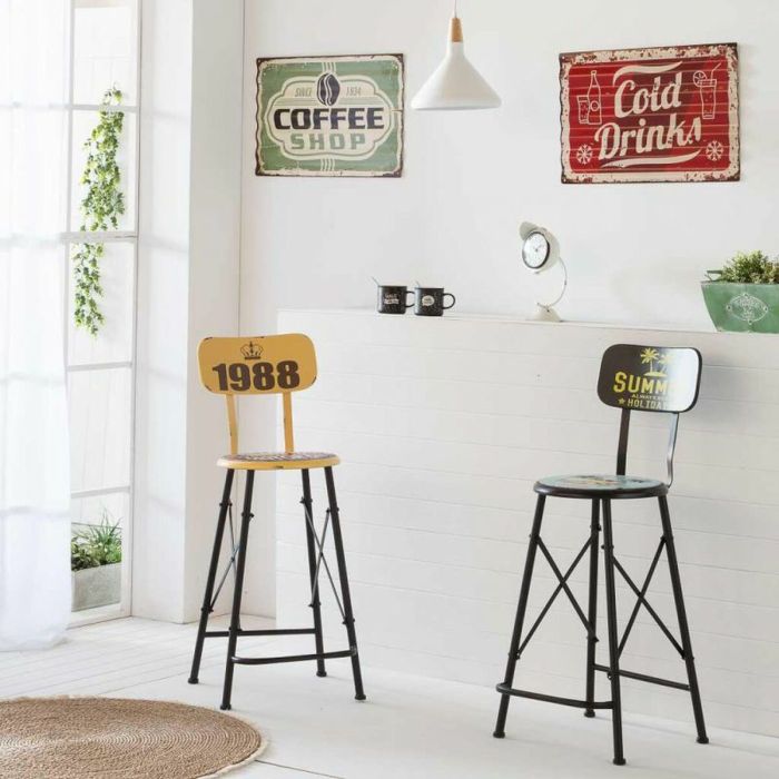 Placa de Pared Alexandra House Living Coffee Shop Hierro 59 x 1 x 40 cm 6