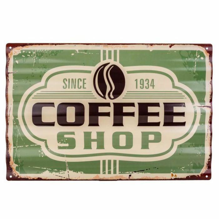 Placa de Pared Alexandra House Living Coffee Shop Hierro 59 x 1 x 40 cm 5