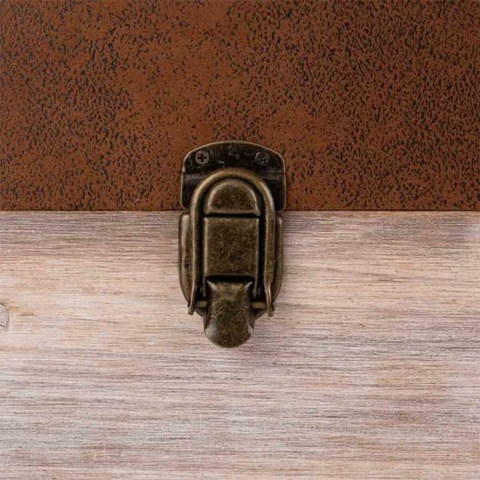 Banco baúl Alexandra House Living Marrón Poliuretano Madera MDF 40 x 38 x 80 cm 3