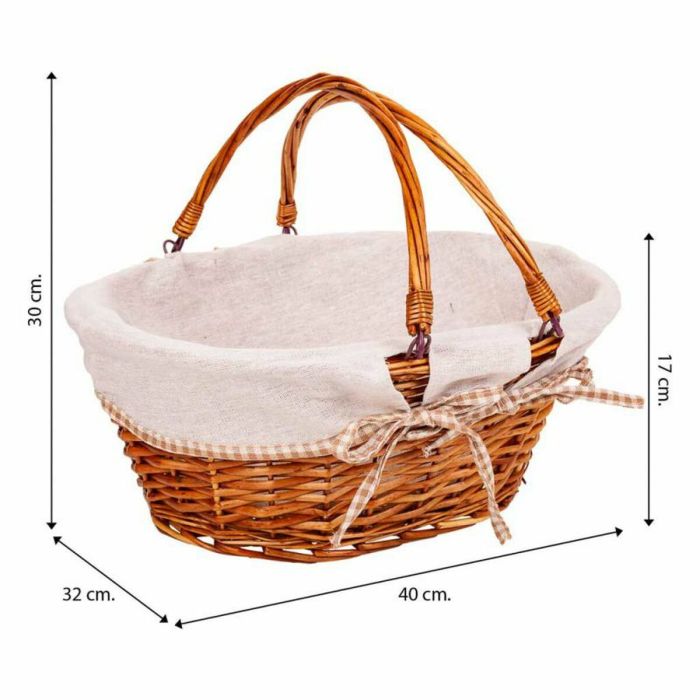 Cesta de Picnic Alexandra House Living Mimbre Madera de sauce 40 x 32 x 17 cm 1