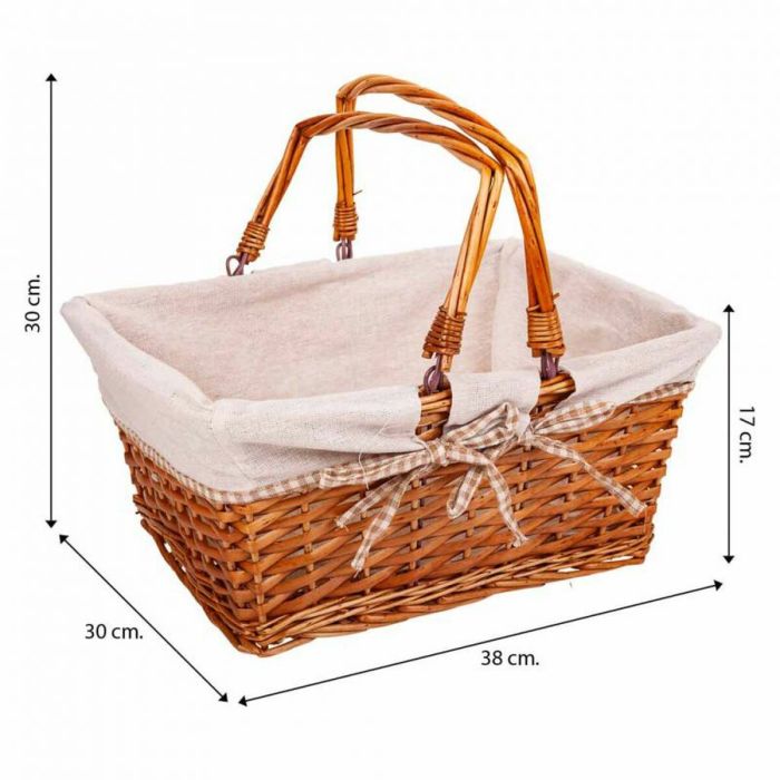 Cesta de Picnic Alexandra House Living Mimbre Madera de sauce 38 x 30 x 17 cm 1