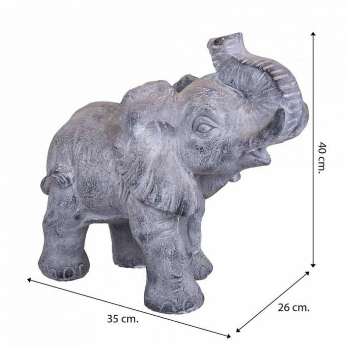 Figura Decorativa Alexandra House Living Gris Magnesio Elefante 26 x 40 x 35 cm 1