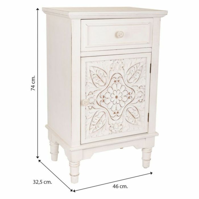 Mesita de Noche Alexandra House Living Blanco 32 x 74 x 46 cm 1