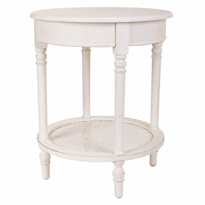 Mesa esquinera Alexandra House Living Blanco 50 x 60 x 50 cm