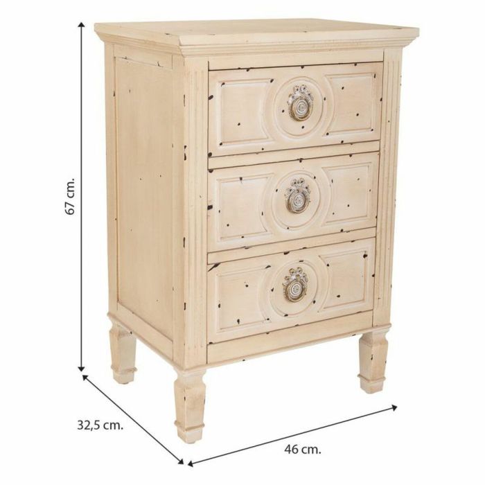 Mesita de Noche Alexandra House Living Beige 32 x 67 x 46 cm 1