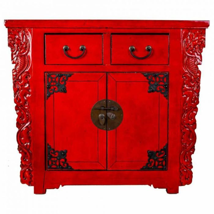 Aparador Alexandra House Living Rojo Madera de olmo 50 x 88 x 101 cm Oriental 7