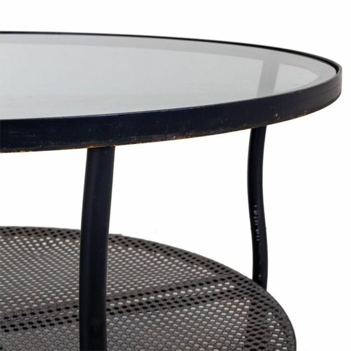 Mesa de Centro Alexandra House Living Negro Metal Vidrio 85 x 45 x 85 cm 3