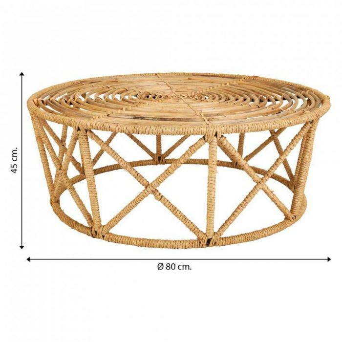 Mesa de Centro Alexandra House Living Marrón Caña 80 x 45 x 80 cm 1