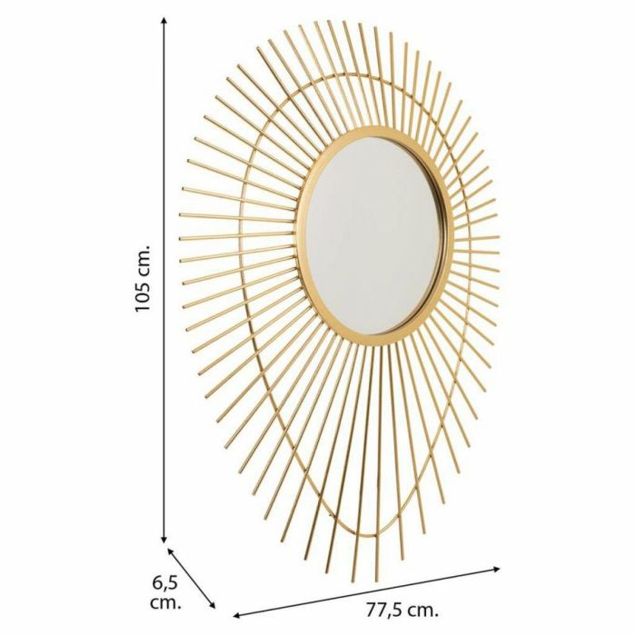 Espejo de pared Alexandra House Living Dorado Metal Vidrio 6 x 105 x 77 cm 4