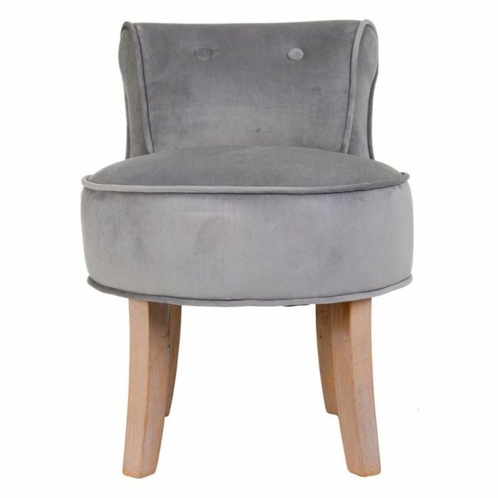 Banqueta Alexandra House Living Gris Terciopelo Goma 46 x 58 x 45 cm 6