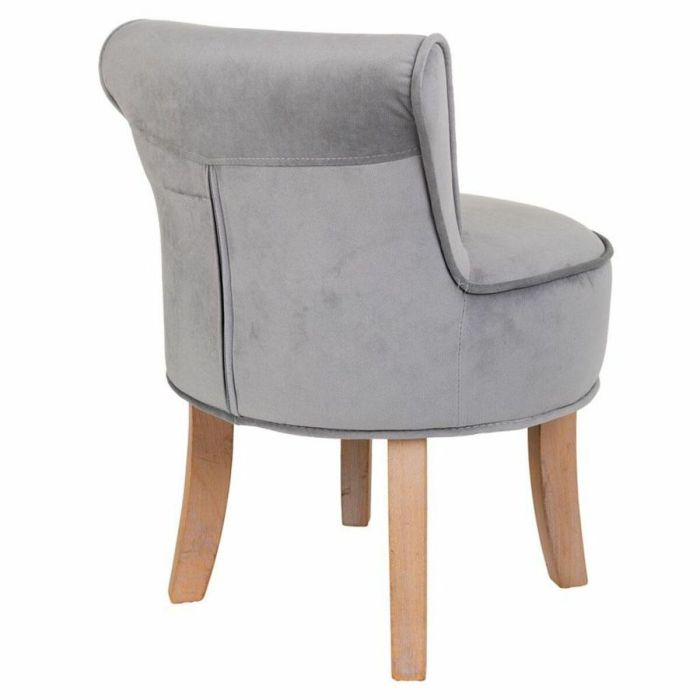 Banqueta Alexandra House Living Gris Terciopelo Goma 46 x 58 x 45 cm 4