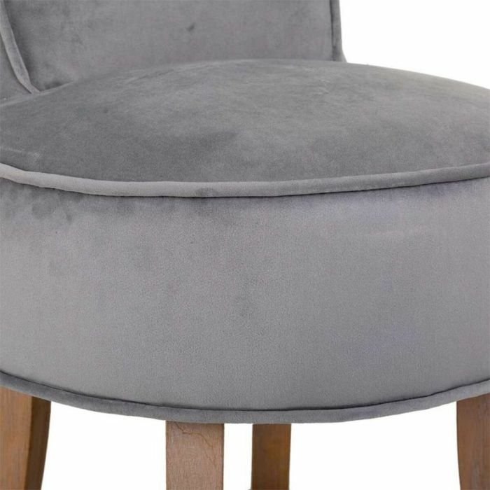 Banqueta Alexandra House Living Gris Terciopelo Goma 46 x 58 x 45 cm 2