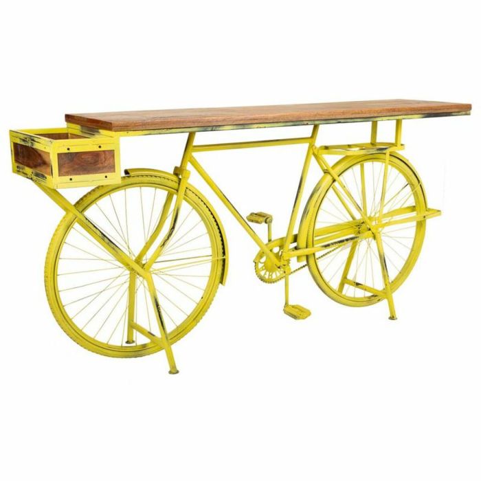 Recibidor Alexandra House Living Bike Amarillo Hierro Madera de mango 46 x 93 x 187 cm 5