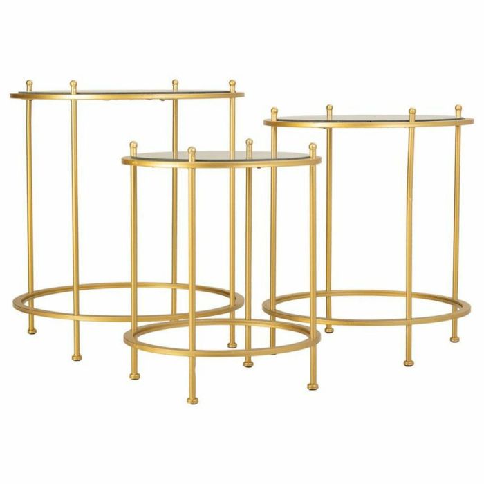 Juego de 3 mesas Alexandra House Living Oro 53 x 60 x 53 cm 7