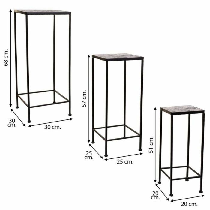 Soporte para Maceta Alexandra House Living Negro Hierro 30 x 68 x 30 cm 2