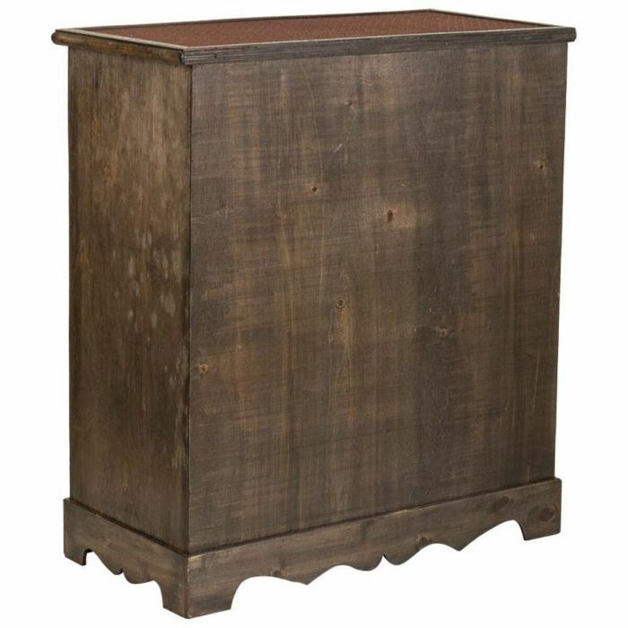 Botellero Alexandra House Living Marrón Madera Metal 31 x 69 x 63 cm Mueble 2 cajones 16 botellas 3