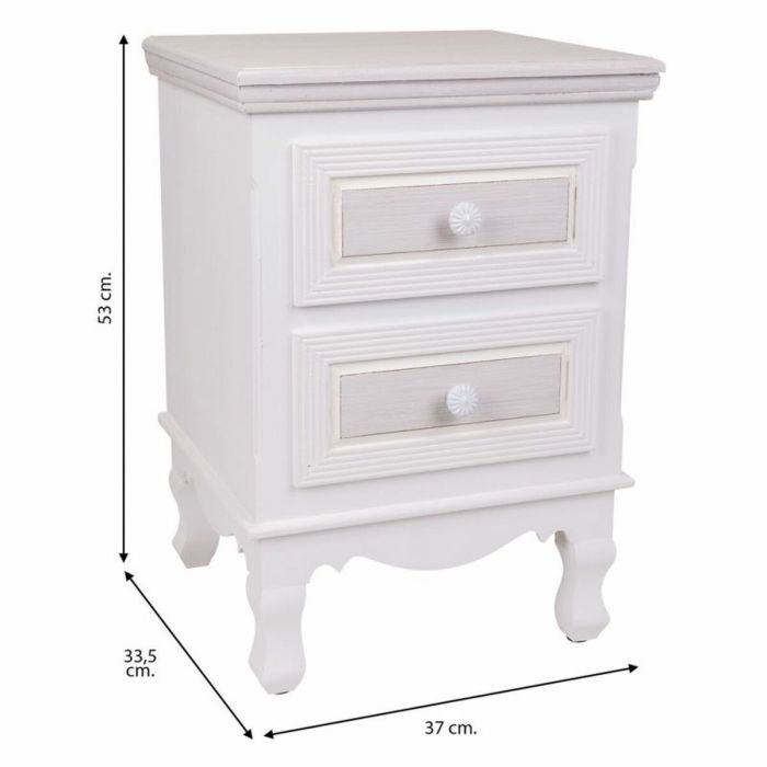 Mesita de Noche Alexandra House Living Blanco 33 x 53 x 37 cm 4